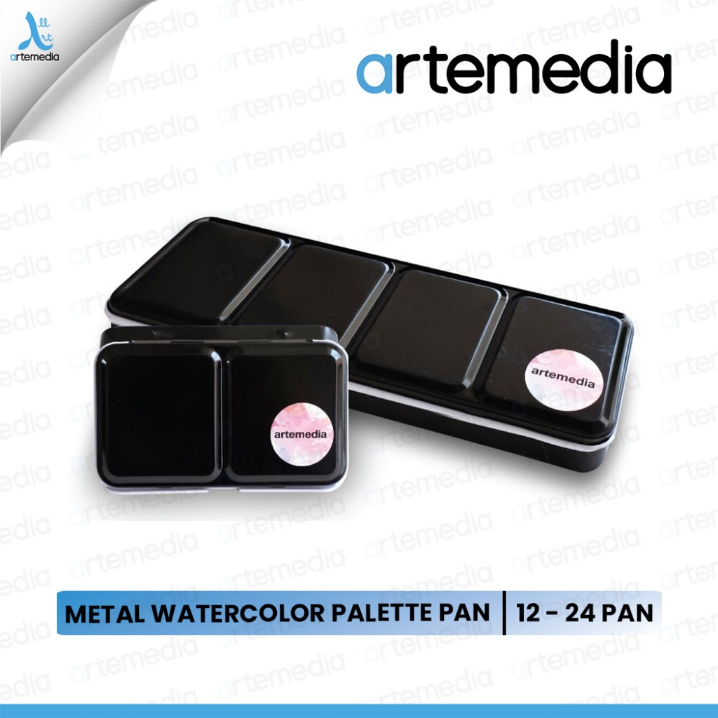 

Artemedia Empty Metal Tin Watercolor Half Pan Case