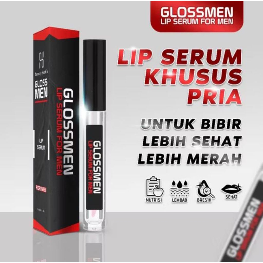 GlossMen Lip Serum Pemerah Lips Pria Alami