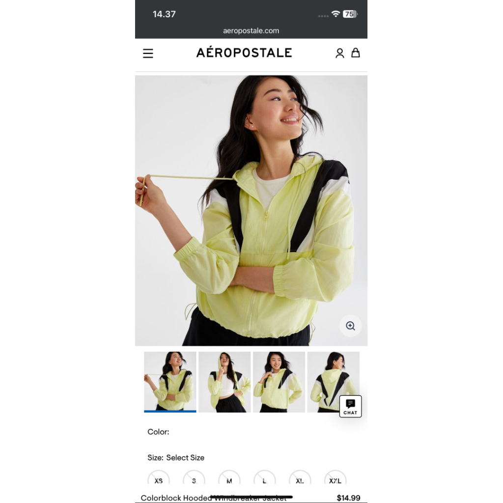 Windbreaker jaket aeropostale - Colorblock hooded