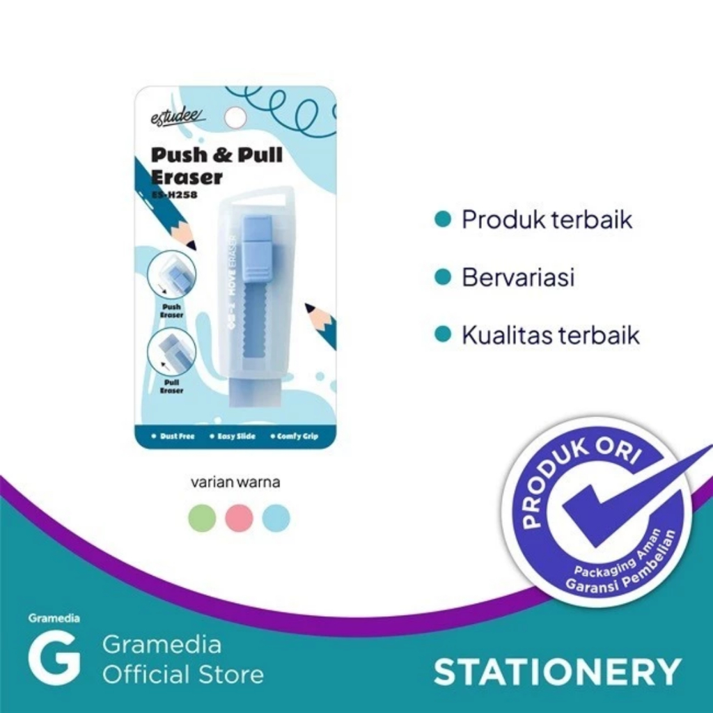 

Gramedia Pekanbaru - ESTUDEE PUSH&PULL ERASER ES-H258 BLUE