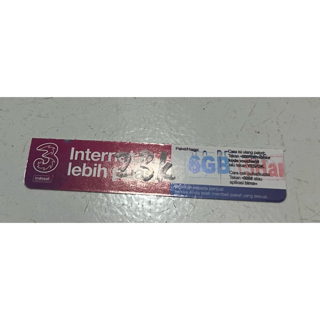 Voucher Kuota 3 6gb 5hari