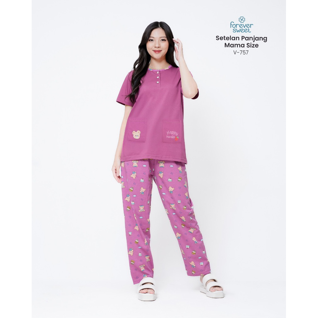 FOREVER SWEET Cp Mama Stelan Celana Panjang Piyama Wanita Mama Size Series | Daililan