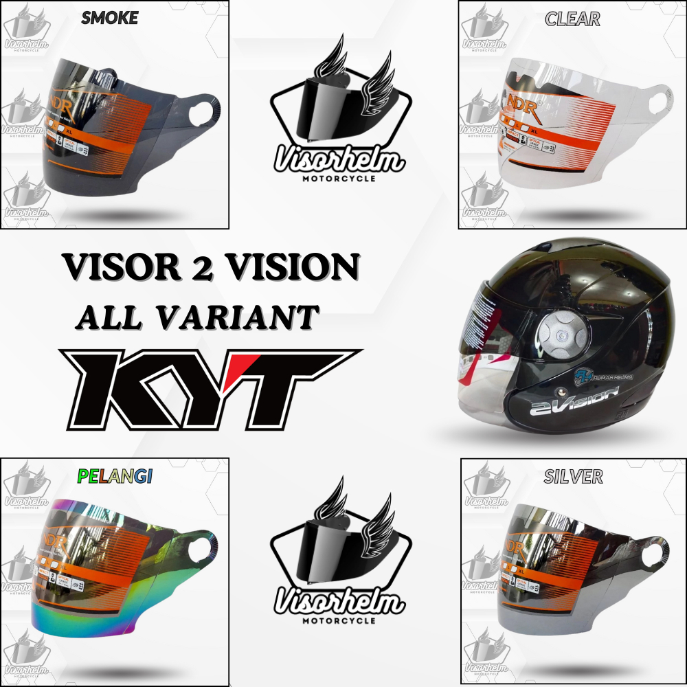 KACA HELM KYT 2 VISION ORIGINAL SNI MEREK NDR