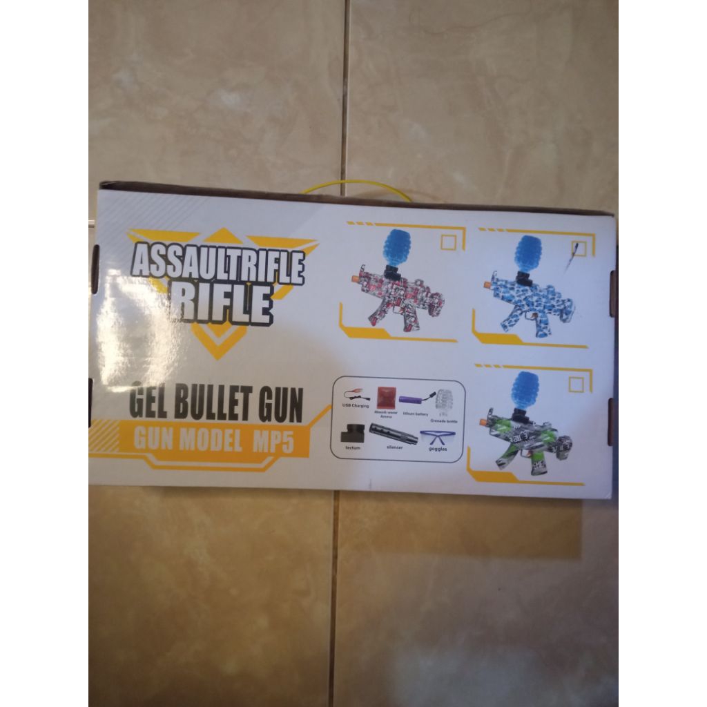 mainan gel bullet gun blaster model mp5 termurah