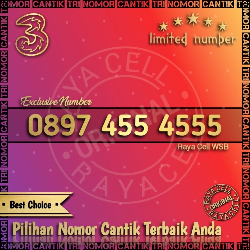 Nomor Cantik TRI 11 digit 455 4555
