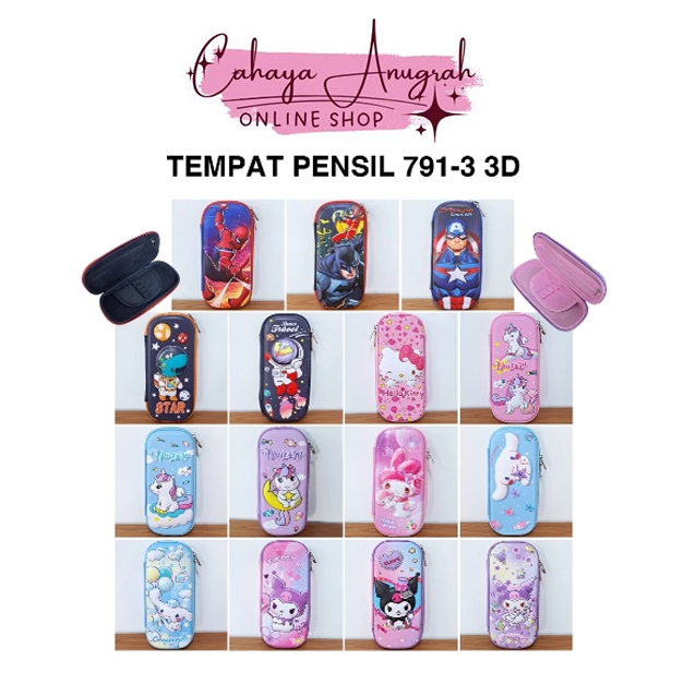 

Tempat Pensil Anak Aneka Motif 719-3 Hardcase Pencil Case Smiggle Kecil