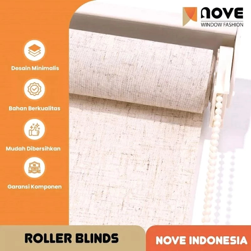 Nove ROLLER BLIND INDOOR DIMOUT - TIRAI GULUNG BLOK CAHAYA