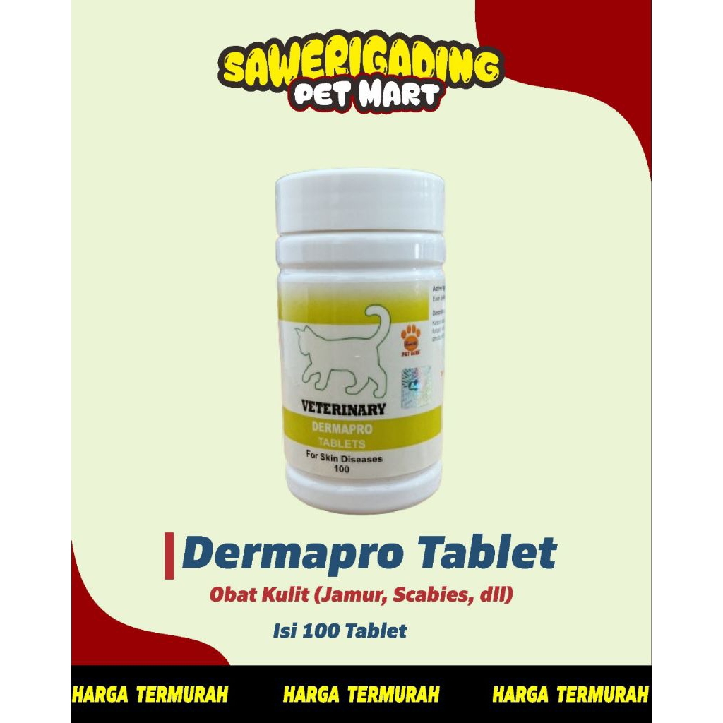 [AMPUH] Dermapro Veterinary 100 Tablet – Obat Jamur, Infeksi, Gatal Kucing & Anjing