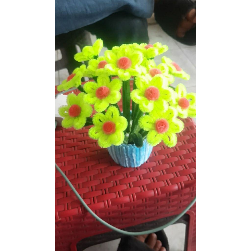 Bunga Goyang Kawat Bulu Hiasan Rumah Hiasan Sudut Rumah Hiasan Meja