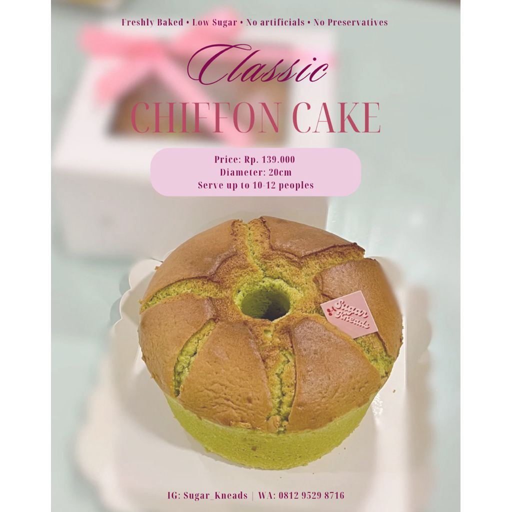 

Classic Chiffon Cake D20cm | Chiffon Cake | Freshly Baked, No Artificial, No Preservatives, Low Sugar