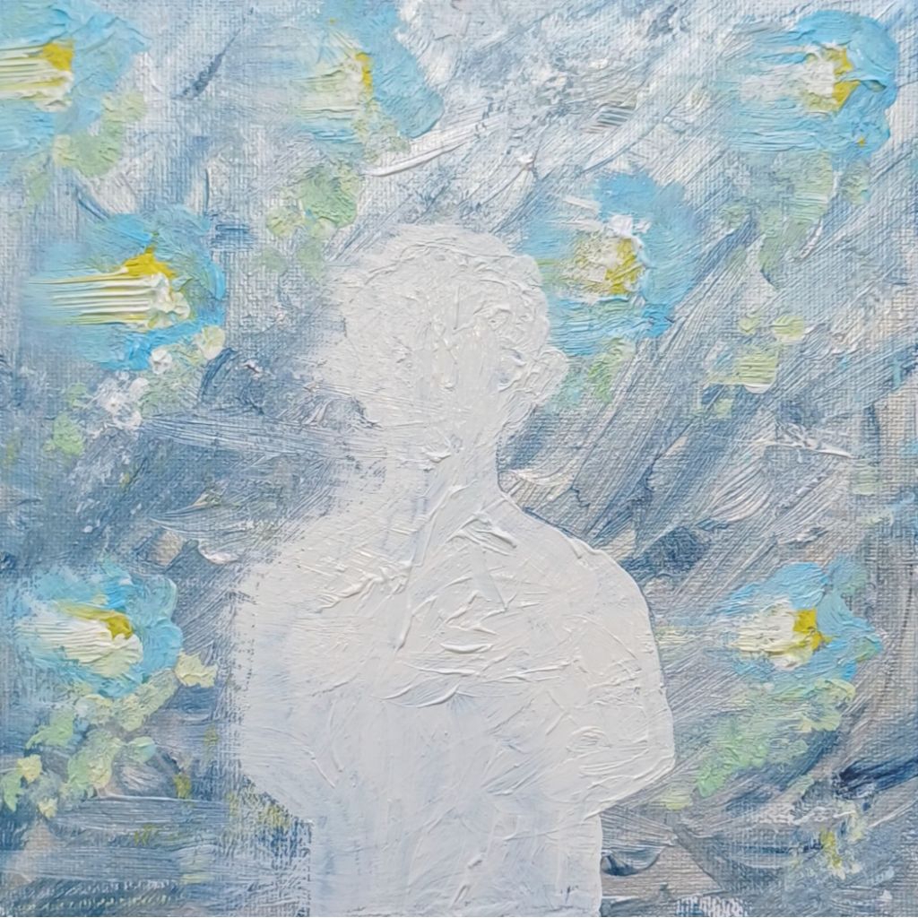 

lukisan acrylic bayangan putih