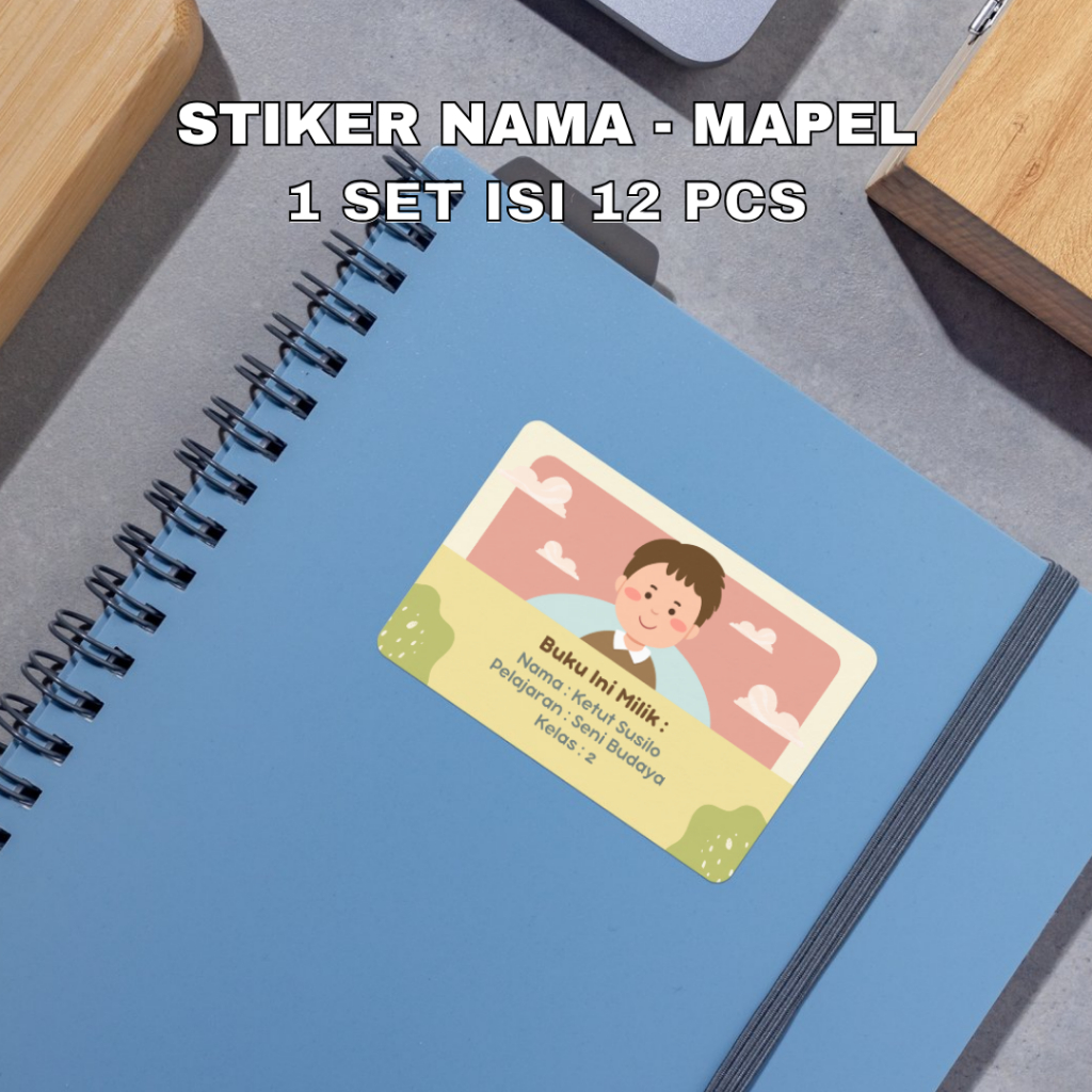 

ISI 12 PCS STIKER MATA PELAJARAN / BUKU LABEL NAMA / MAPEL / LAMINASI / WATERPROOF PREMIUM