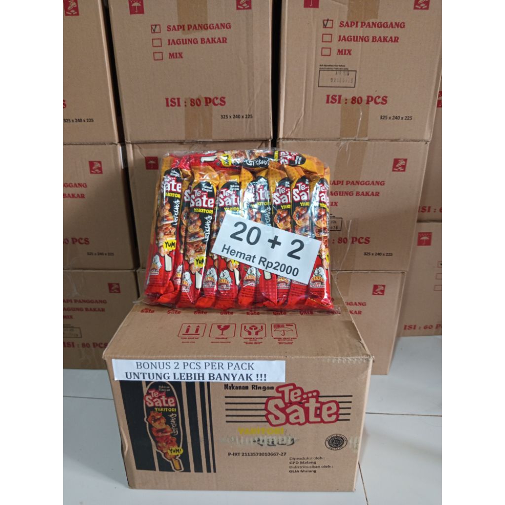 

Yakitor Te satee isi 20+2/snack Yakitori rasa Sapi panggang/cemilan korea