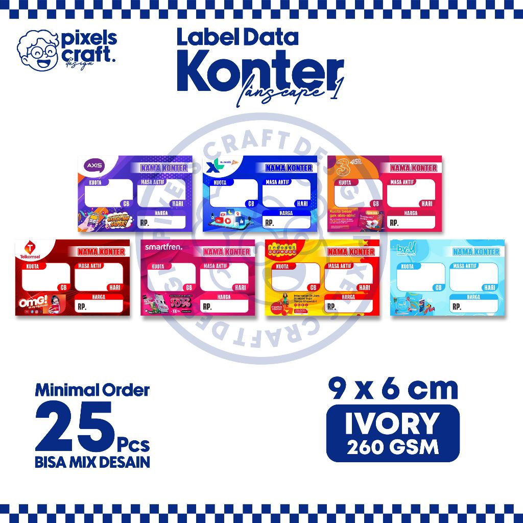 

Label Data Konter/Display Label Data/Display Pajangan Konter Lanscape