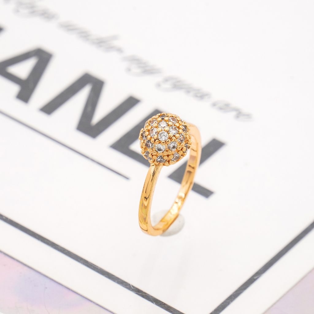 Cincin Emas 18K Lapis Emas Putih - Desain Unik & Menawan Kekinian