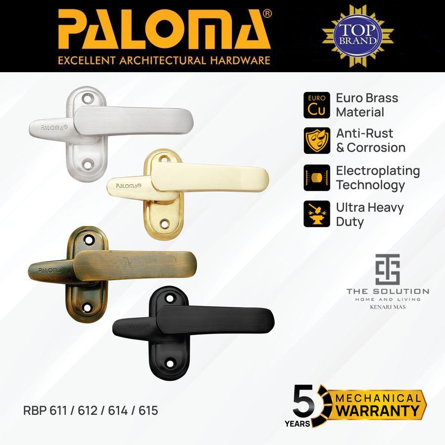 PALOMA RBP 61 Slot Kunci Jendela Rambuncis Elisa Brass Gagang Pintu Jendela Gold Satin Antik Hitam
