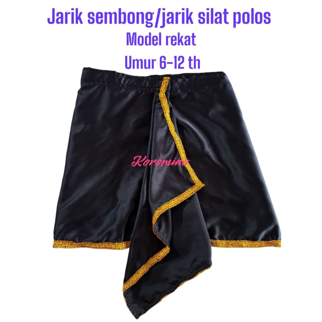 jarik sembong/jarik silat polos anak 6-12th model rekat