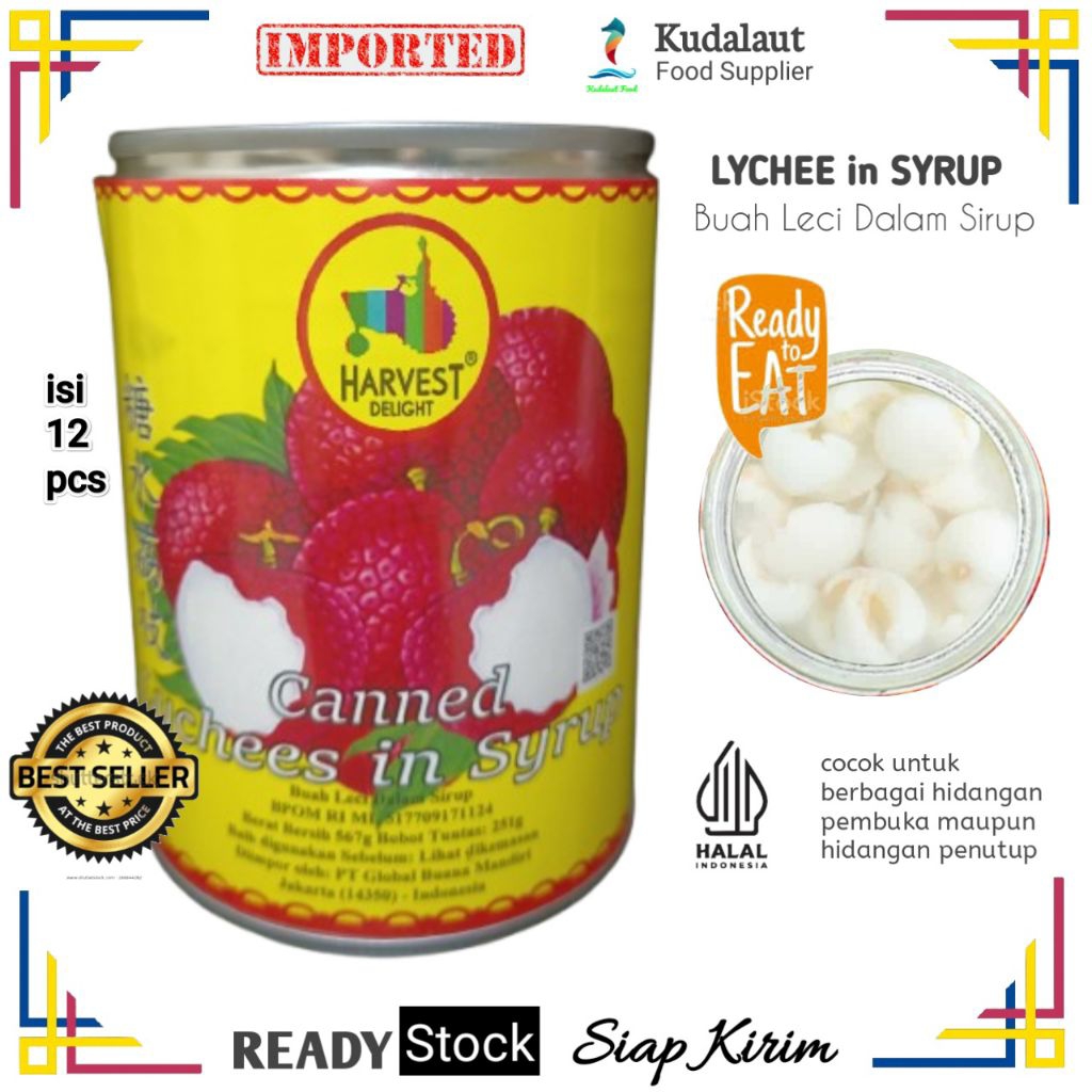 

Lychee in Syrup / Buah Leci dalam Syrup, paket isi 12 pcs; Kemasan Kaleng; 567 g