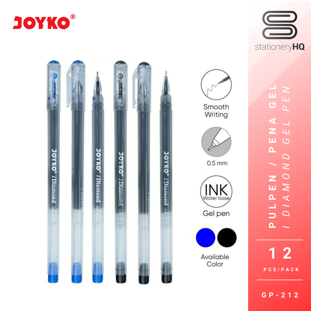 

Ay00! (12 Pcs) Gel Pen / Pena / Pulpen Joyko GP-212 i-0.5