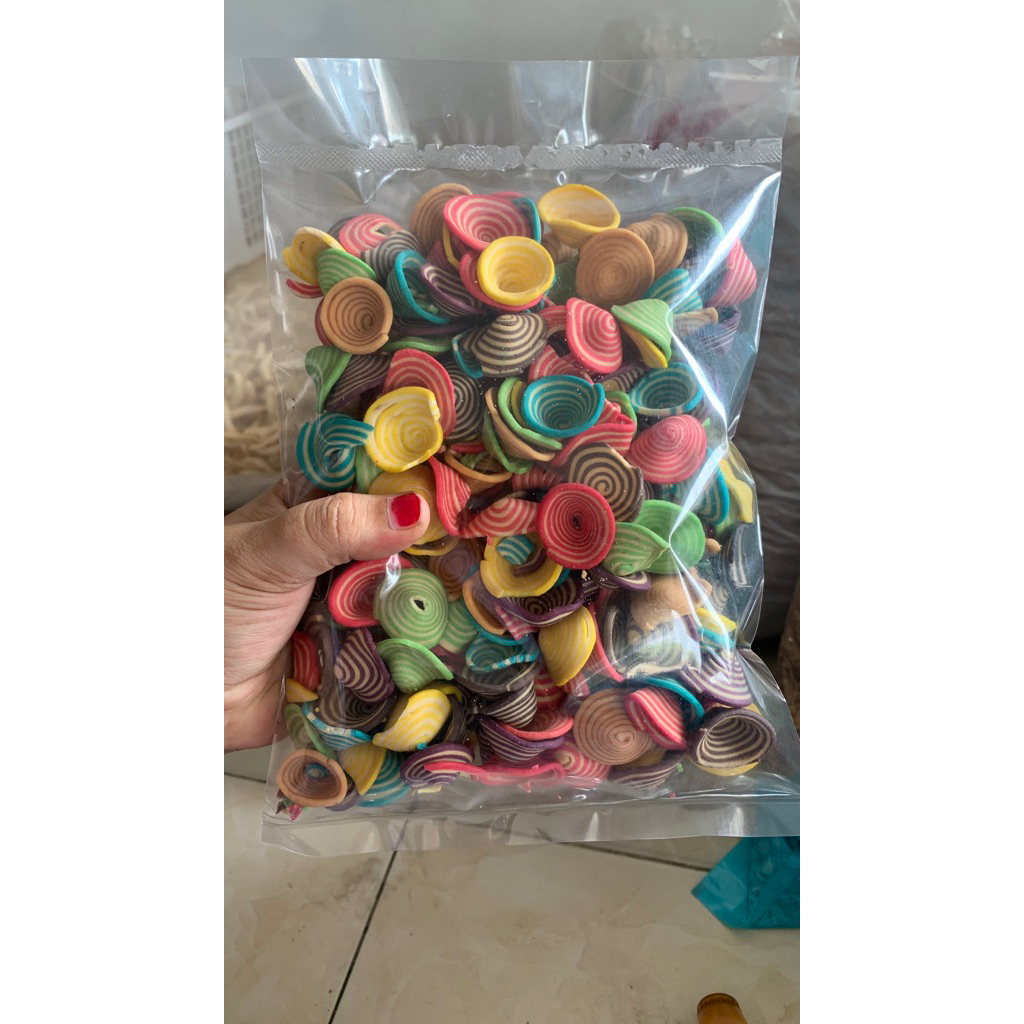 

kuping gajah rainbow 250gr- kuping gajah warna