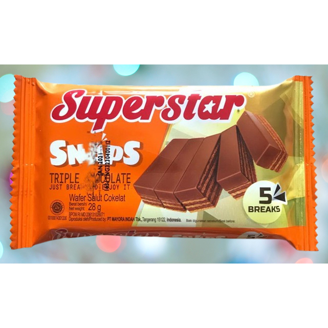 

[HARGA PER BKS] Wafer SUPERSTAR Bersalut Cokelat SNAPS 28 gr