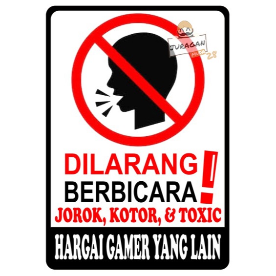 

Stiker Sticker Dilarang Berbicara Jorok Kotor Ukuran A4 v2