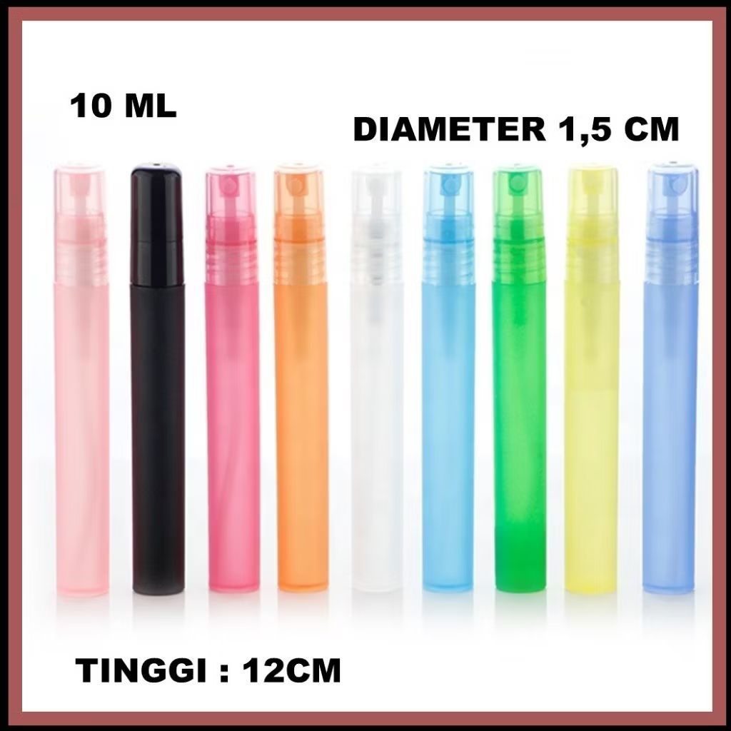 Botol Spray Pen Plastik 10ml dan 5ml- Putih / Warna Doff / Frosted / Botol Parfum