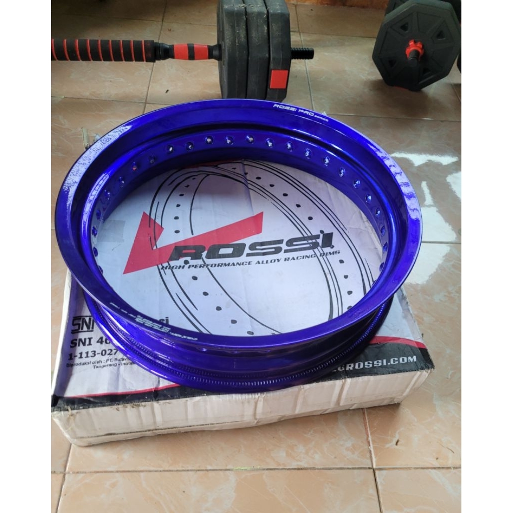 [Bekas] velg vrossi lebar 350/17 biru glossy kilap