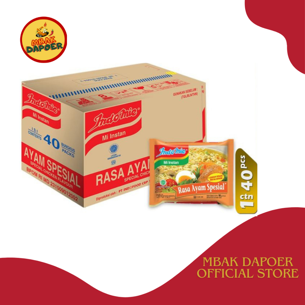 

Mie Instan Indomie Ayam Spesial 68g ( 1 dus isi 40 bungkus ) -barang ready stok !!