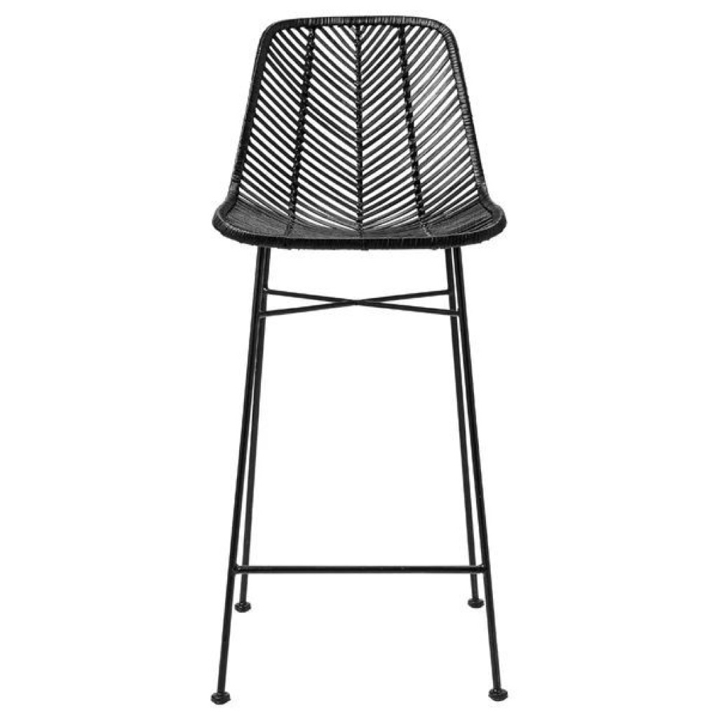Kursi bar rotan sintetis outdoor bar stool kaki besi