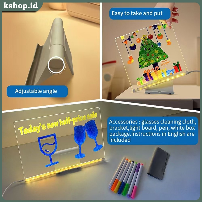 

Akrilik Polos And Standing Led Stand Led Acrylic Planner/ Akrilik Planner/ To Do List/ Weekly Planner/Acrylic Led Board Light