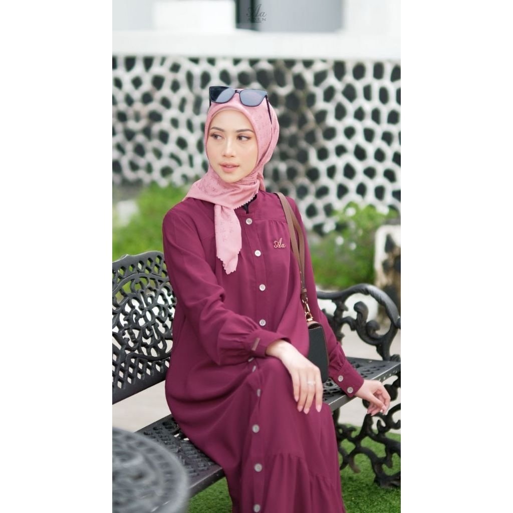DAYANA DRESS WINE XXL ADEN HIJAB BY ANGGRAENI