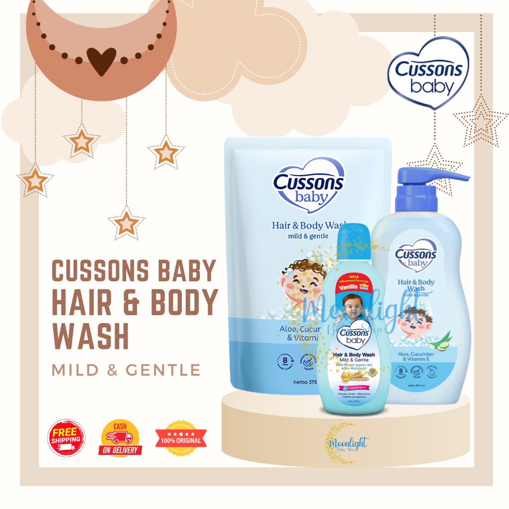 Cussons Baby Hair & Body Wash Mild & Gentle - Sabun Shampoo Bayi 2in1