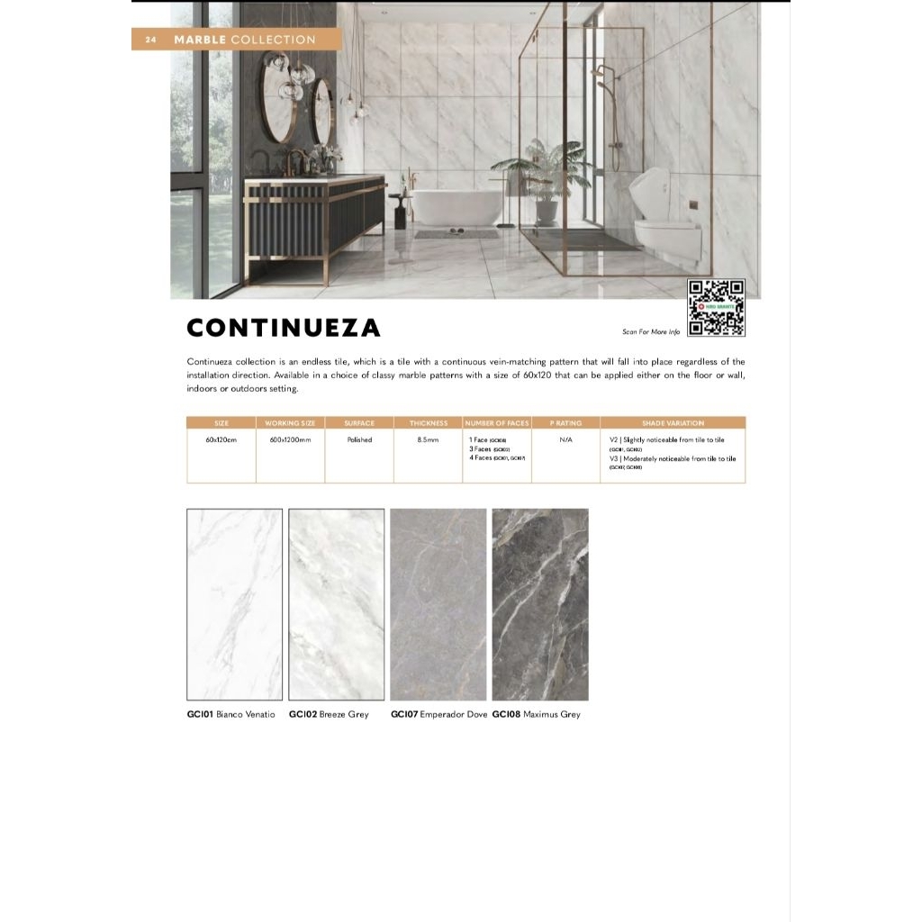 GRANIT MEREK NIRO TYPE CONTINUEZA GCI01 BIANCO VENATIO GCI02 BREEZE GREY GCI07 EMPERADOR DOVE GCI08 