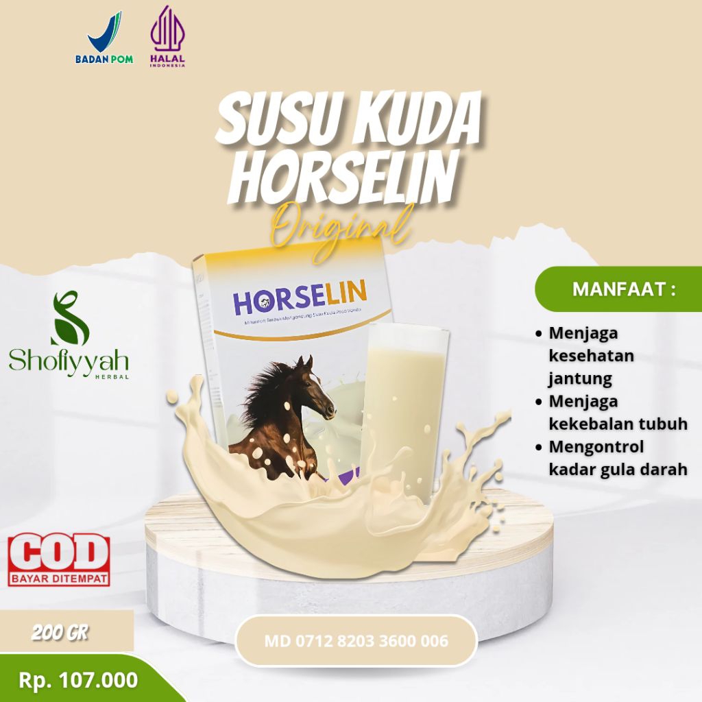 

Susu kuda Horselin 200gram original obat alami asam urat pegal linu menguatkan sendi tulang