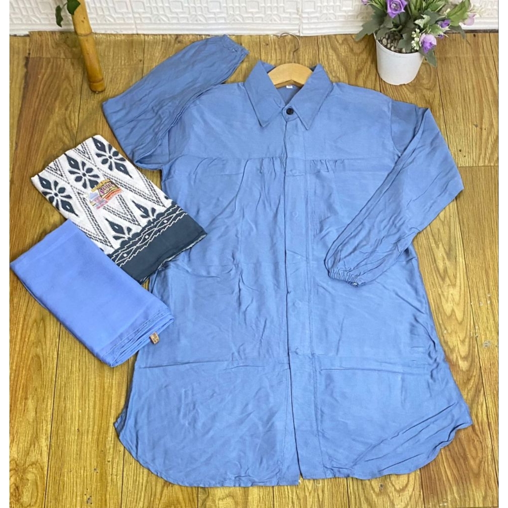 Arsy Tunik //set tunik twil polos//Set Sarung Aqil