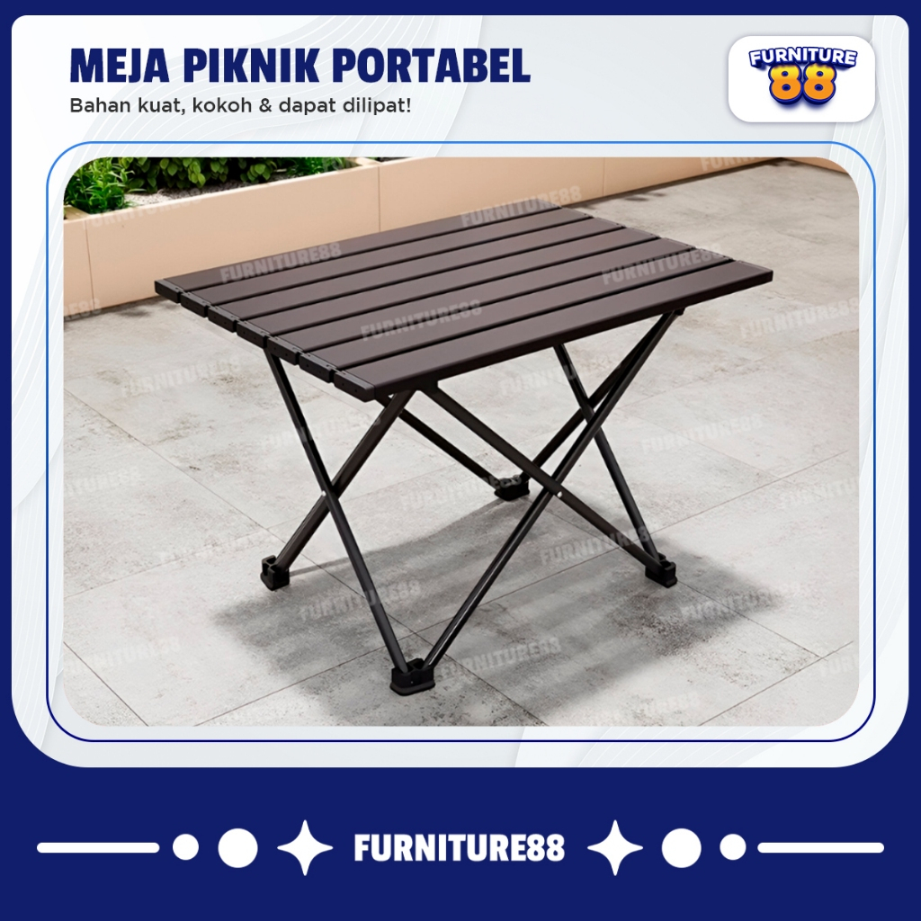 Meja Lipat Outdoor Aluminium Portable Camping Foldable Table Meja Lipat Serbaguna Ukuran 41x56x40cm