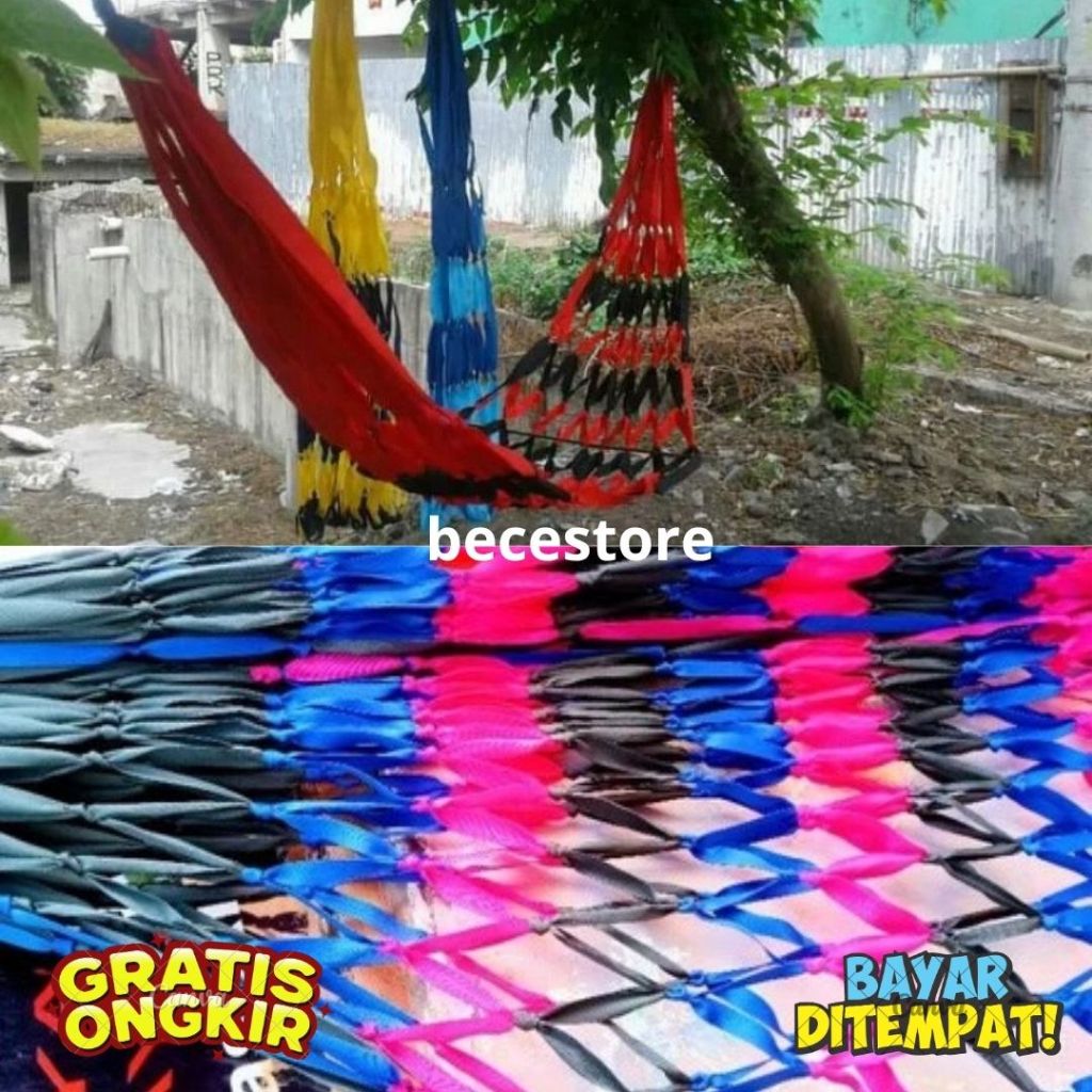 Ayunan Tali Rajut Gantung Dewasa / Ayunan Jumbo Tali Kuat / Ayunan Hammock Tempat Tidur Gantung