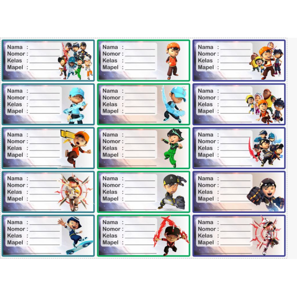 

Sticker Label Nama Buku Fancy #motif FF,superhero,Tayo