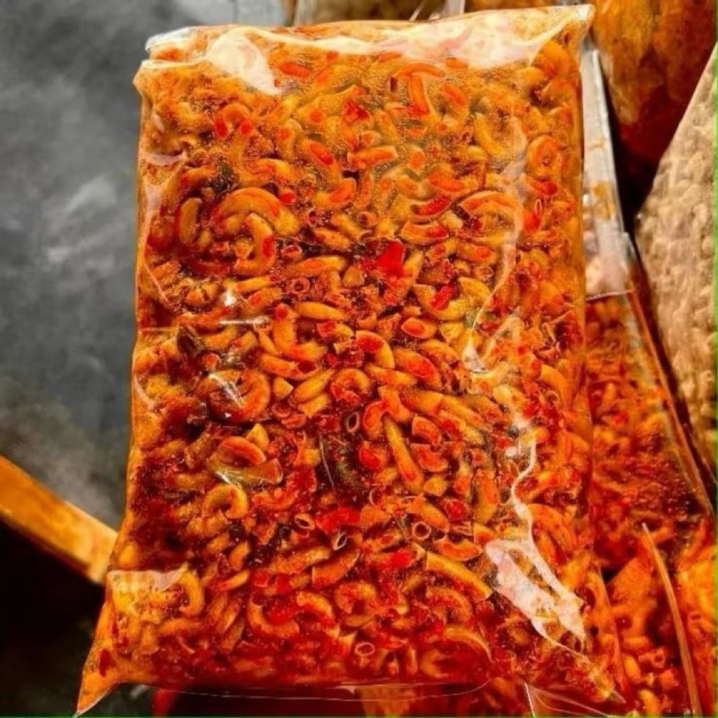 

500 GRAM Makaroni Cikruh Kriuk Pedas Daun Jeruk 1/2 Kg Makroni Khas Tasikmalaya Gurih Tidak Keras