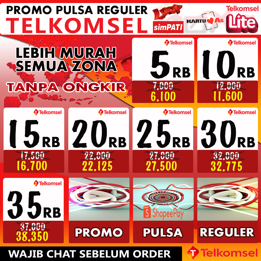 PULSA TELKOMSEL 5K S/D 35K