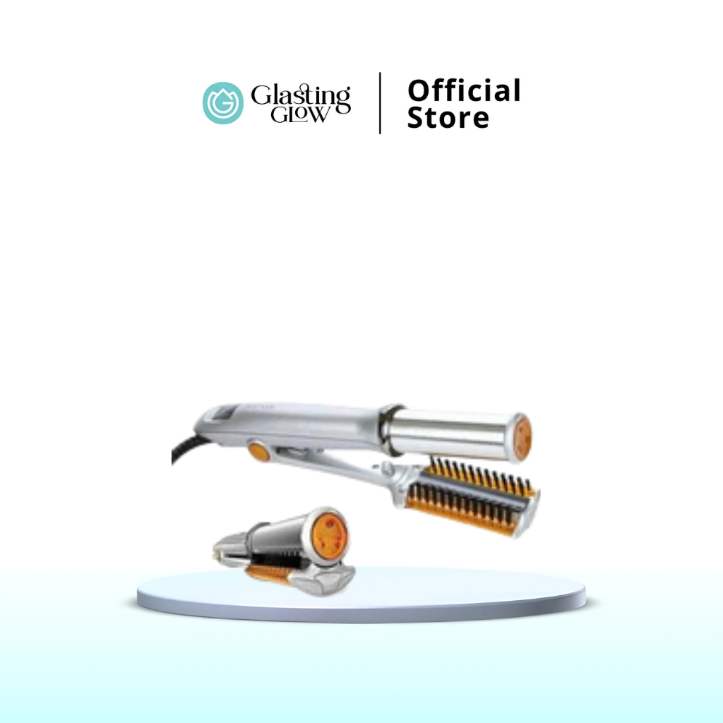 Original Catok rambut Instyler 2 in 1 catokan pelurus pengeriting (Black pink)