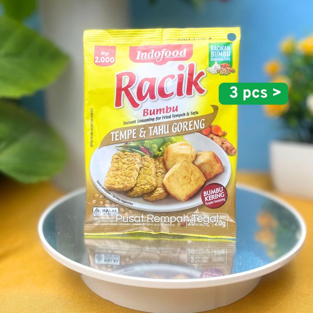 

Paket Isi 3 Bumbu Racik Tempe dan Tahu Goreng Indofood Isi 20gr Untuk 2 Papan Tempe dan 20 Potong Tahu (±2kg) Powder Seasoning for Fried Tempeh & Tofu Racikan Bumbu Berkualitas