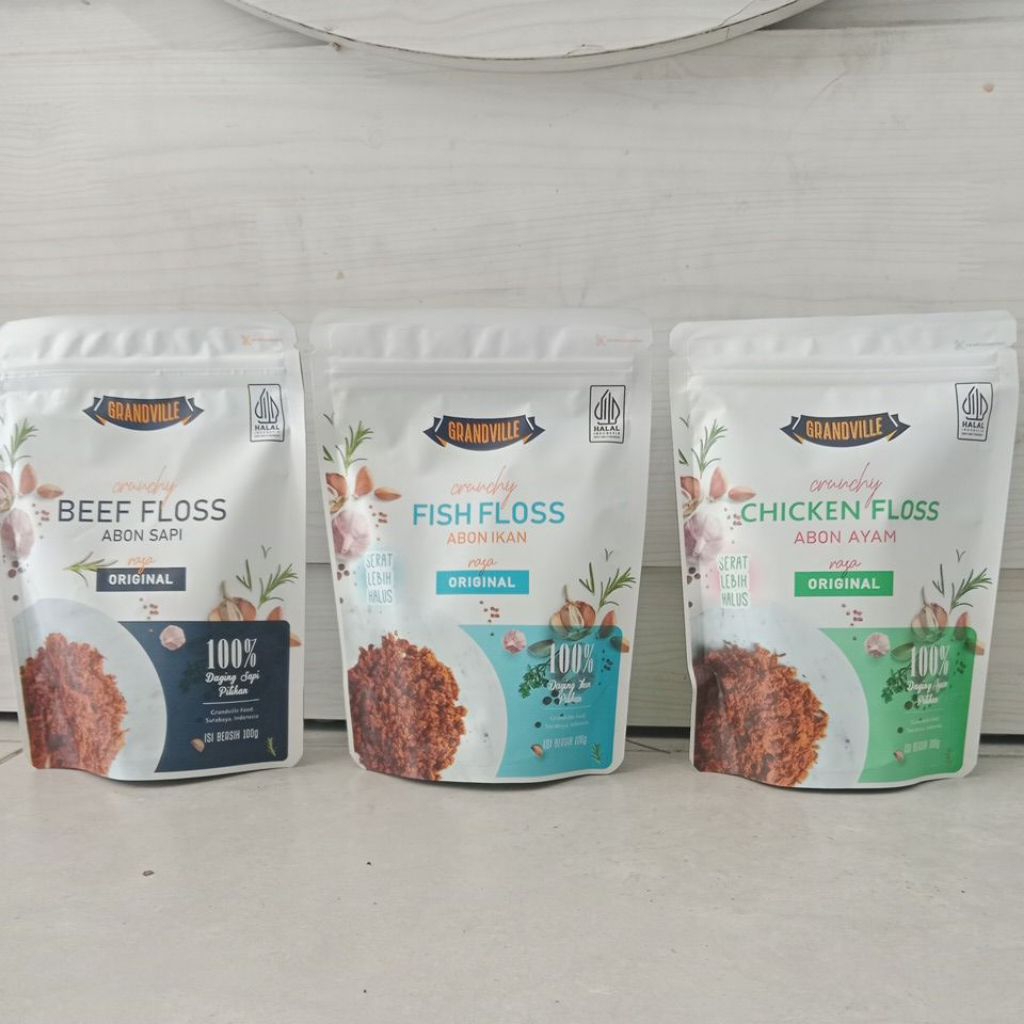 

Grandville Abon Sapi, Abon Ikan, Abon Ayam 100g