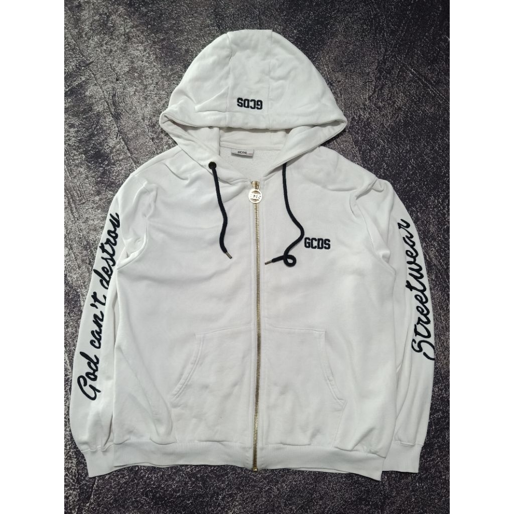 Zipper Hoodie  GCDS Spelout Original, hoodie mewah