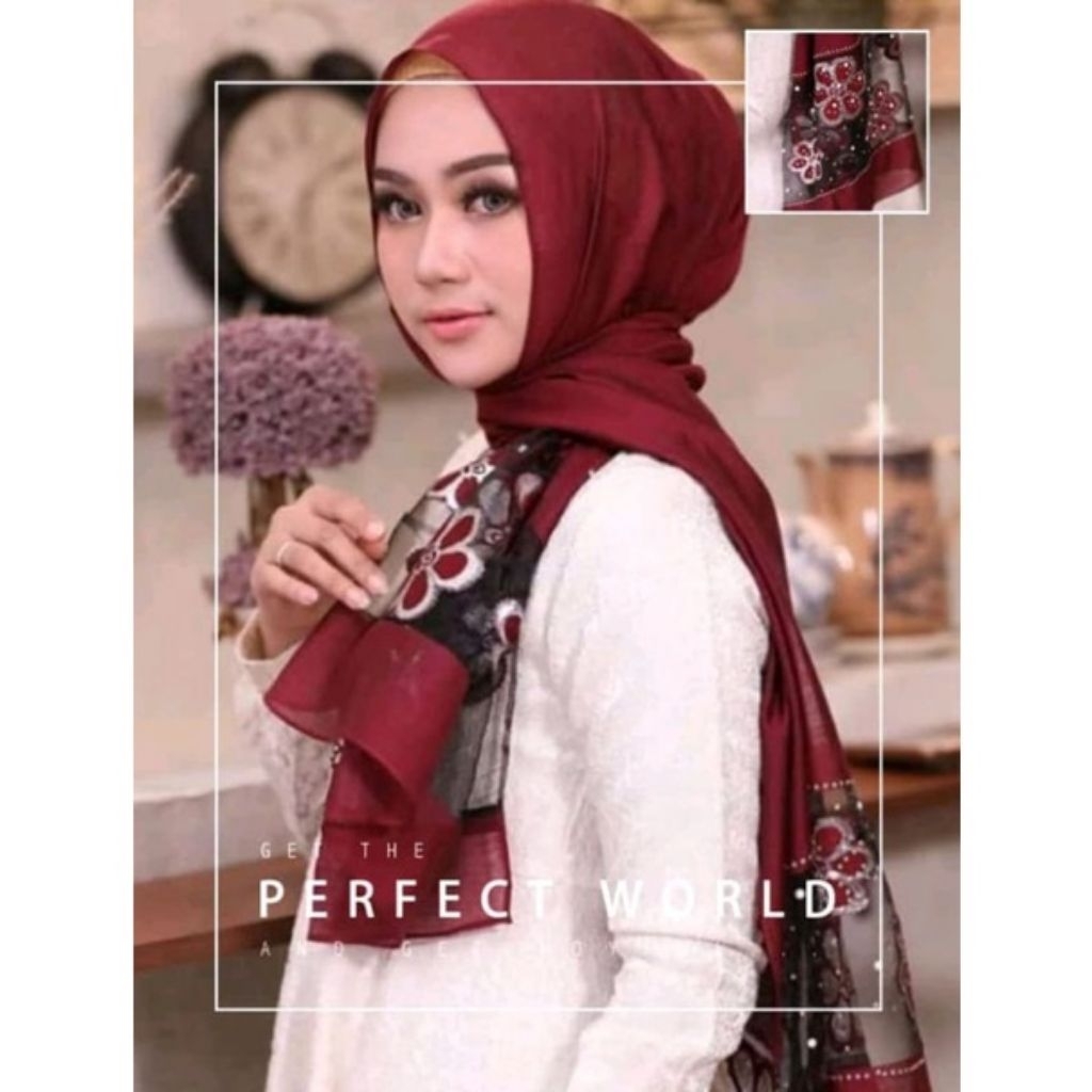 pashmina import organza Semanggi Glitter