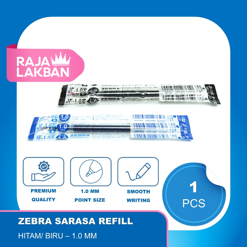 

Isi Ulang Pulpen Refill Zebra Sarasa JF 1.0 mm/ Tinta Hitam & Biru - Pcs