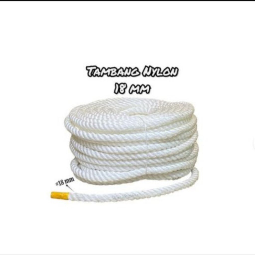 

Tali Tambang Besar Nilon Nylon 18mm Tampar Dadung Pengikat, Permeter