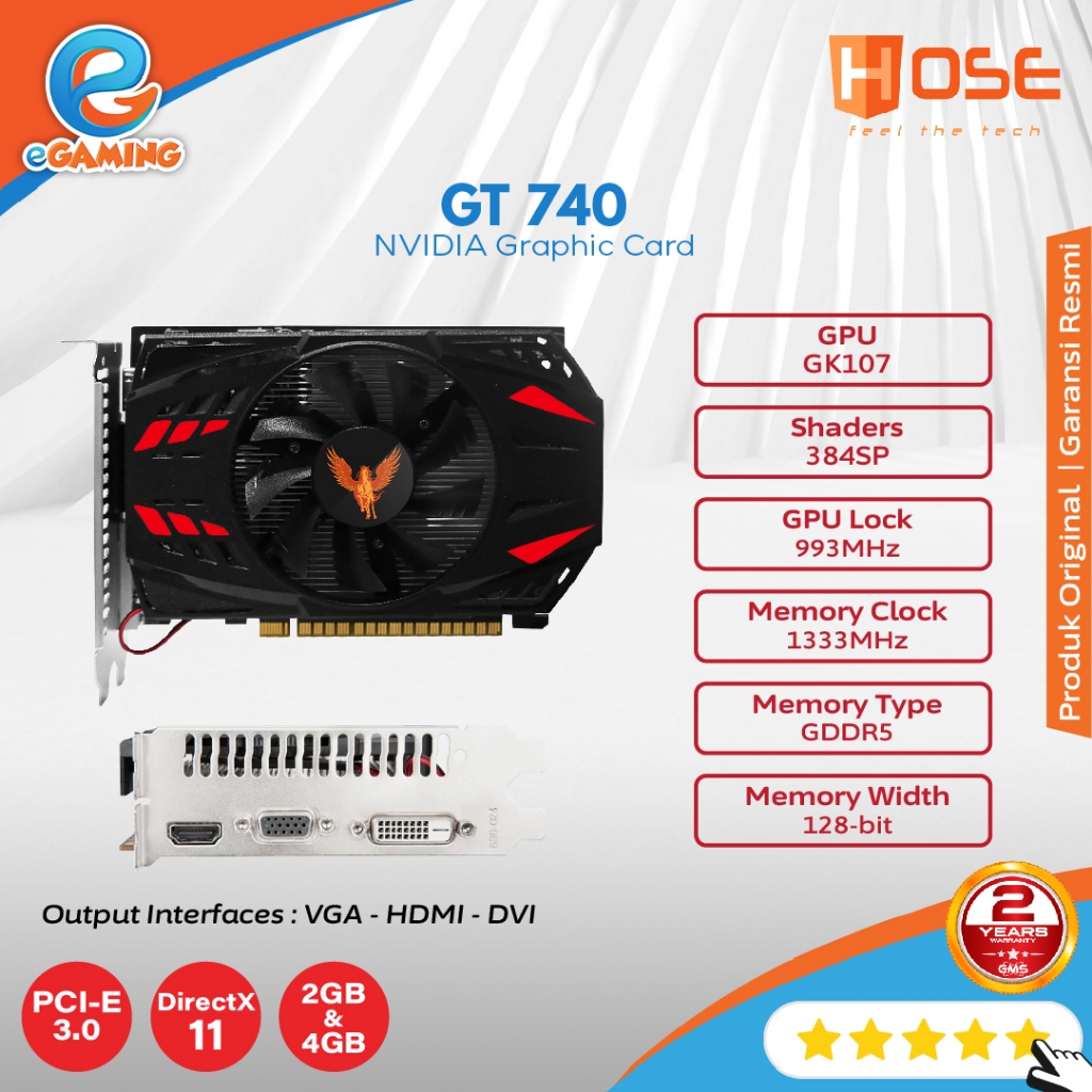 Hose VGA Card NVIDIA GeForce GT 740 2GB/4GB GDDR5