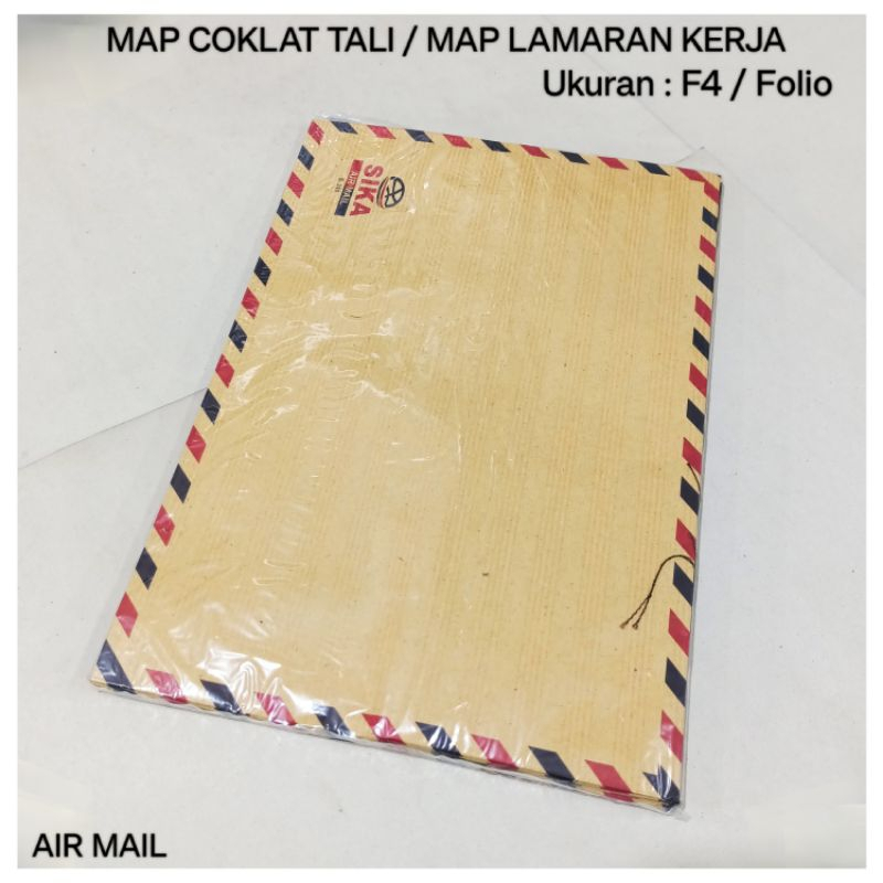 

10Lembar Amplop Coklat Airmail size Folio + Tali